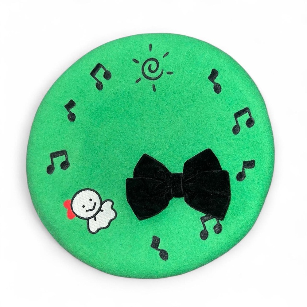Sanrio Keroppi Icon Bow Beret Green Wool Hat 🎀
